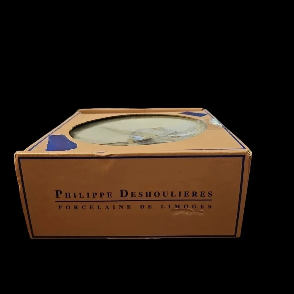 Contemporary Philippe DeshoulieresPorcelain Wine &Cheese Canapé Plates Set of 6 - Picture 5 of 6